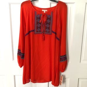NWT GB orange top with Aztec-style print